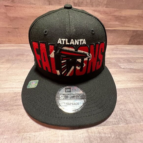 Atlanta Falcons New Era 9Fifty Snapback Black Cap Adjustable Hat 100% Polyester - Picture 15 of 15